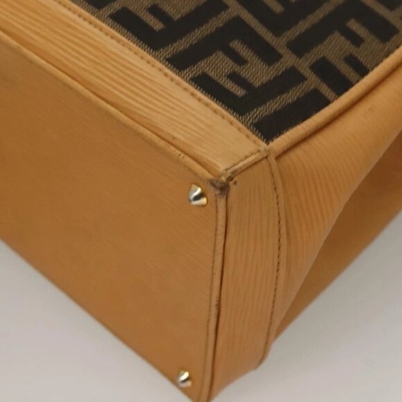FENDI Zucca Canvas Hand Bag 2way Brown Black Auth bs27918 - Picture 4 of 16